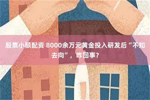股票小额配资 8000余万元黄金投入研发后“不知去向”，咋回事？