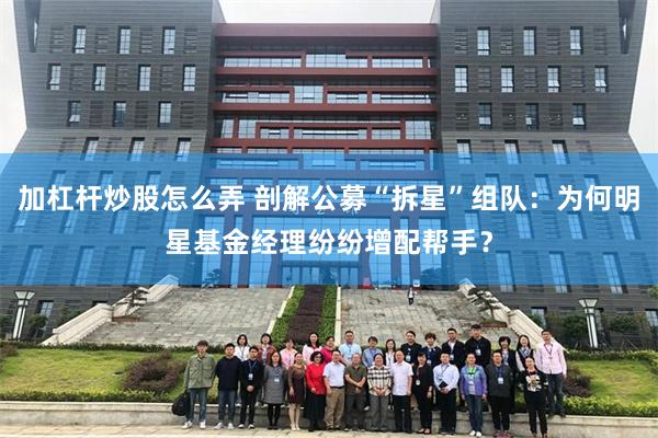 加杠杆炒股怎么弄 剖解公募“拆星”组队：为何明星基金经理纷纷增配帮手？