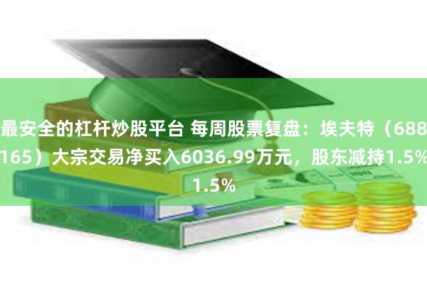 最安全的杠杆炒股平台 每周股票复盘：埃夫特（688165）大宗交易净买入6036.99万元，股东减持1.5%