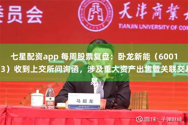 七星配资app 每周股票复盘：卧龙新能（600173）收到上交所问询函，涉及重大资产出售暨关联交易