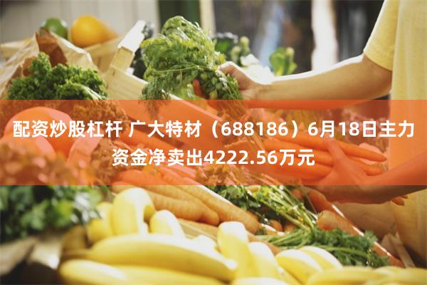 配资炒股杠杆 广大特材（688186）6月18日主力资金净卖出4222.56万元