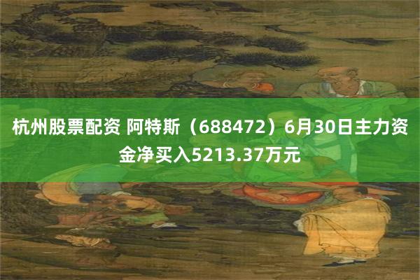 杭州股票配资 阿特斯（688472）6月30日主力资金净买入5213.37万元