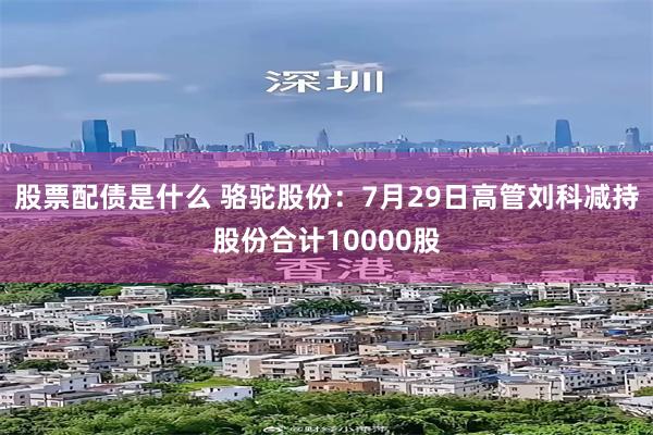 股票配债是什么 骆驼股份：7月29日高管刘科减持股份合计10000股