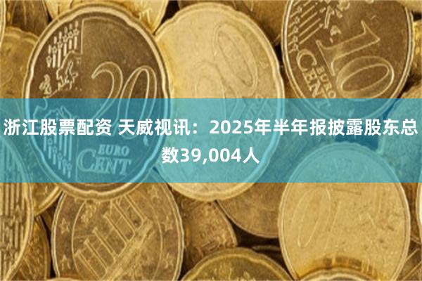 浙江股票配资 天威视讯：2025年半年报披露股东总数39,004人
