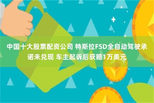 中国十大股票配资公司 特斯拉FSD全自动驾驶承诺未兑现 车主起诉后获赔1万美元