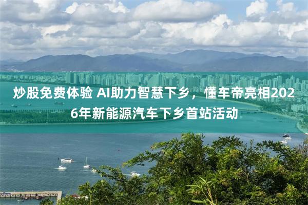 炒股免费体验 AI助力智慧下乡，懂车帝亮相2026年新能源汽车下乡首站活动