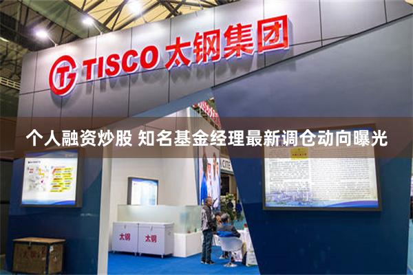个人融资炒股 知名基金经理最新调仓动向曝光