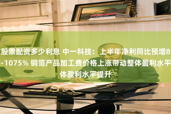 股票配资多少利息 中一科技：上半年净利同比预增880%-1075% 铜箔产品加工费价格上涨带动整体盈利水平提升