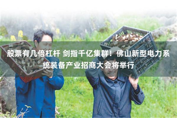 股票有几倍杠杆 剑指千亿集群！佛山新型电力系统装备产业招商大会将举行