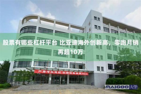 股票有哪些杠杆平台 比亚迪海外创新高，零跑月销再超10万