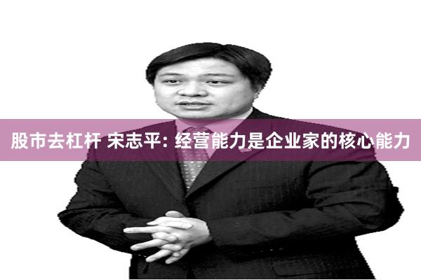股市去杠杆 宋志平: 经营能力是企业家的核心能力